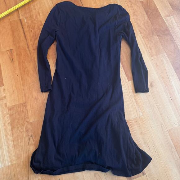 Velvet by Graham & Spencer Dress Black Long sleeve button 100% cotton sz Small S - Picture 7 of 9